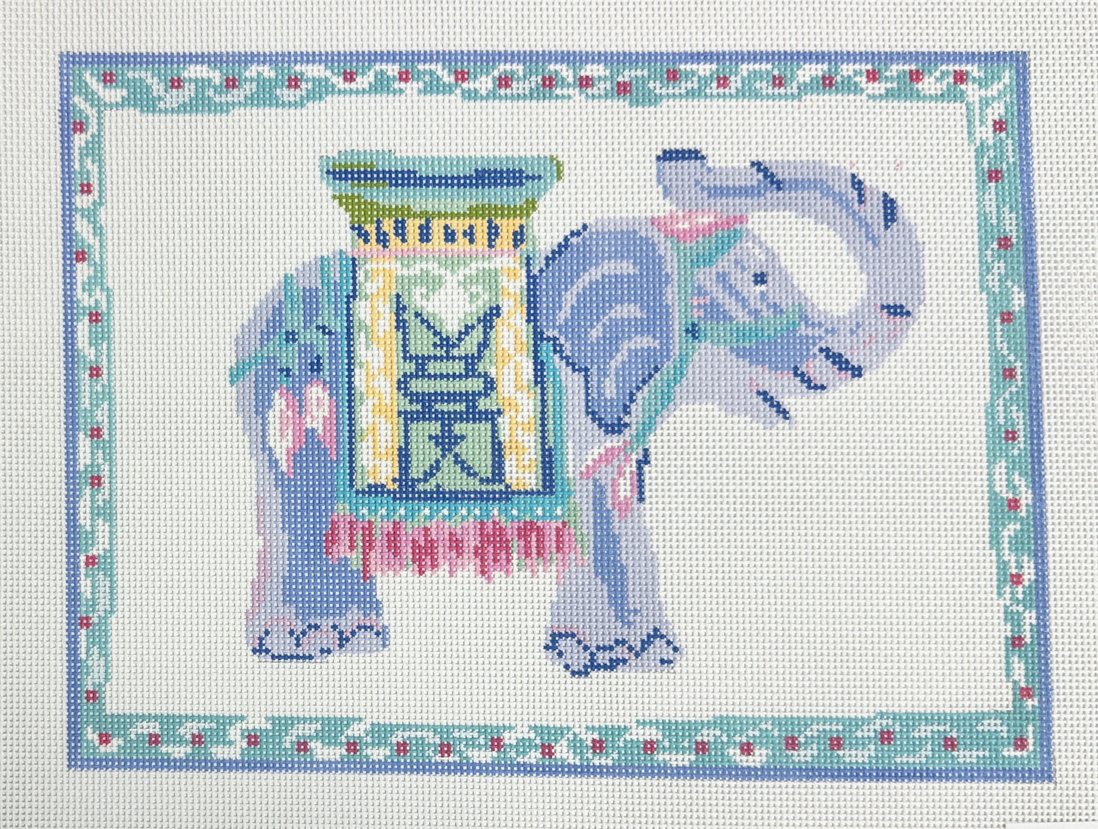 Blue Elephant Pillow The Needle Bug