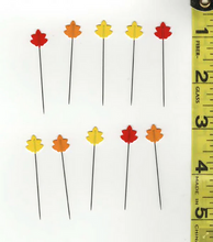 Load image into Gallery viewer, Tulip cellulose head pins momiji fall leaves