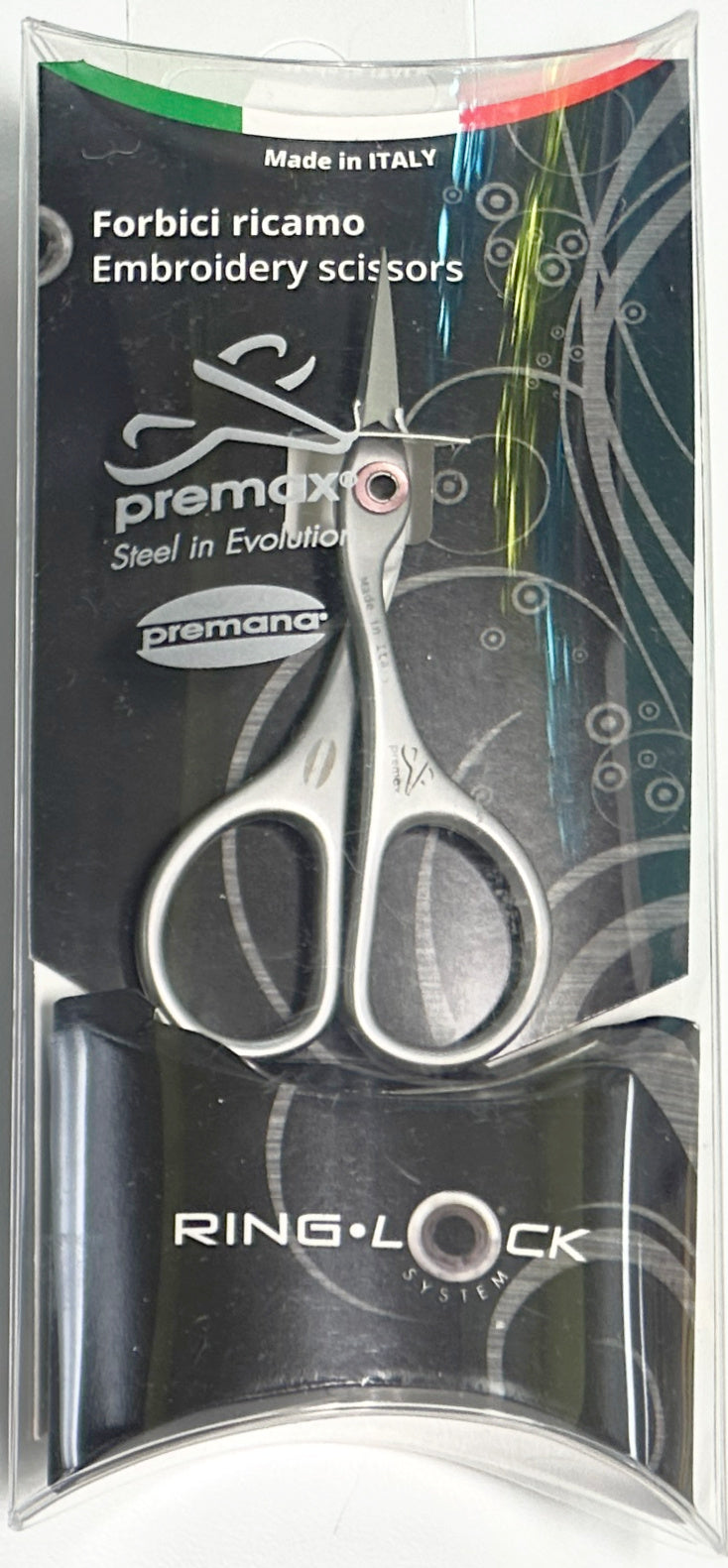 embroidery scissors ringlock, serrated