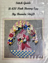 Load image into Gallery viewer, pink bunny egg with stitch guide (rabbit egg check)