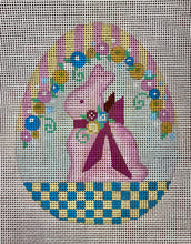 Load image into Gallery viewer, pink bunny egg with stitch guide (rabbit egg check)