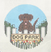 Load image into Gallery viewer, dog park, chocolate lab with stitch guide