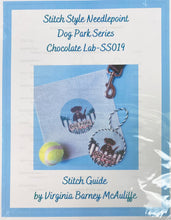 Load image into Gallery viewer, dog park, chocolate lab with stitch guide