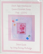Load image into Gallery viewer, queen elizabeth stamp with stitch guide, pink