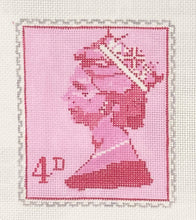 Load image into Gallery viewer, queen elizabeth stamp with stitch guide, pink