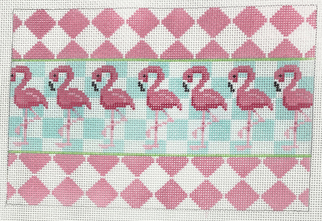 harlequin flamingo clutch