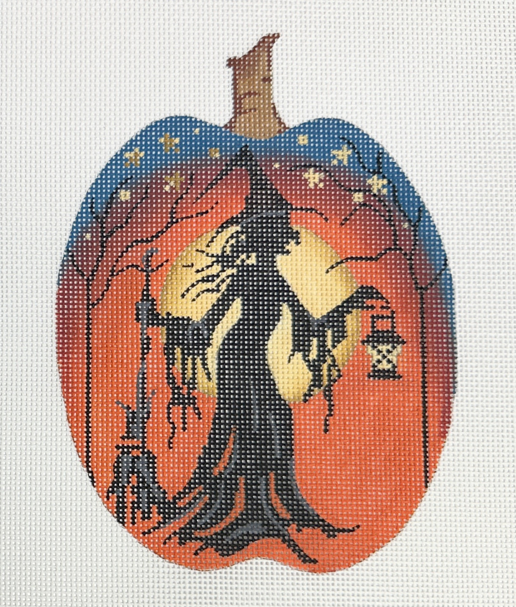 witch silhouette pumpkin