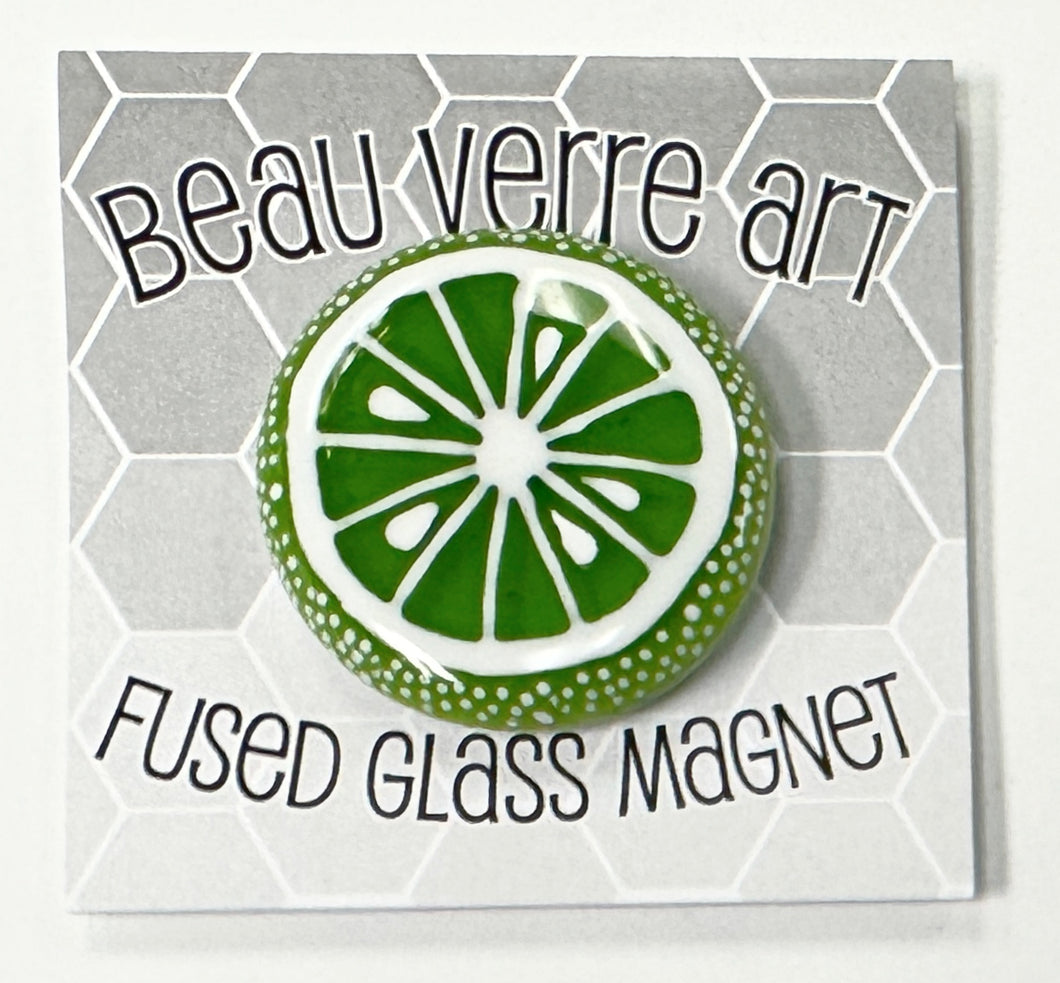 Lime Slice Fused Glass Needleminder