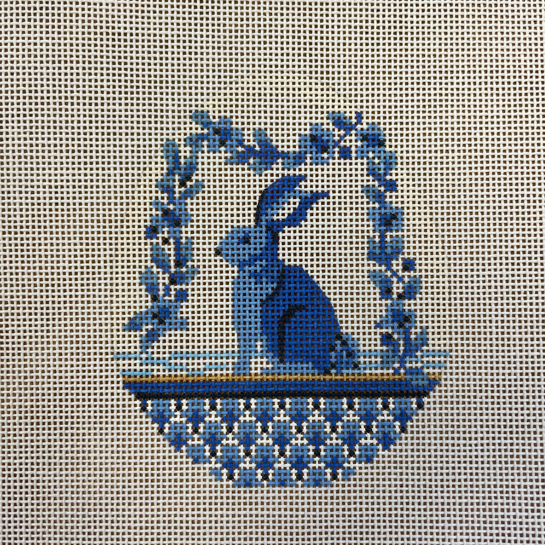 blue garland bunny egg