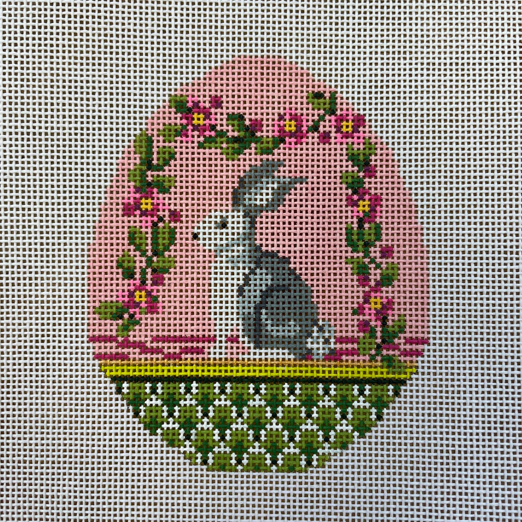 pink garland bunny egg
