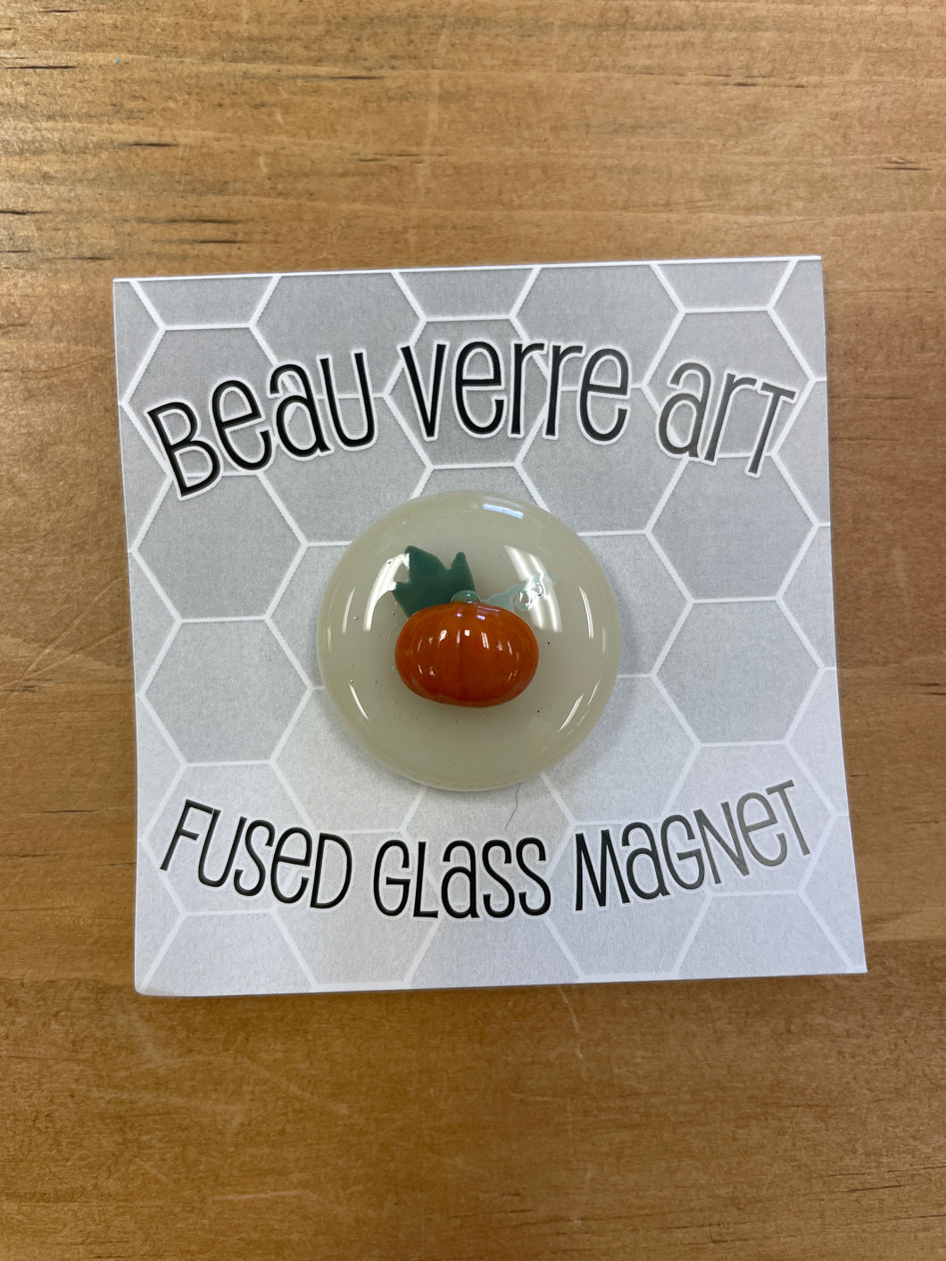 Pumpkin Fused Glass Needle Minder