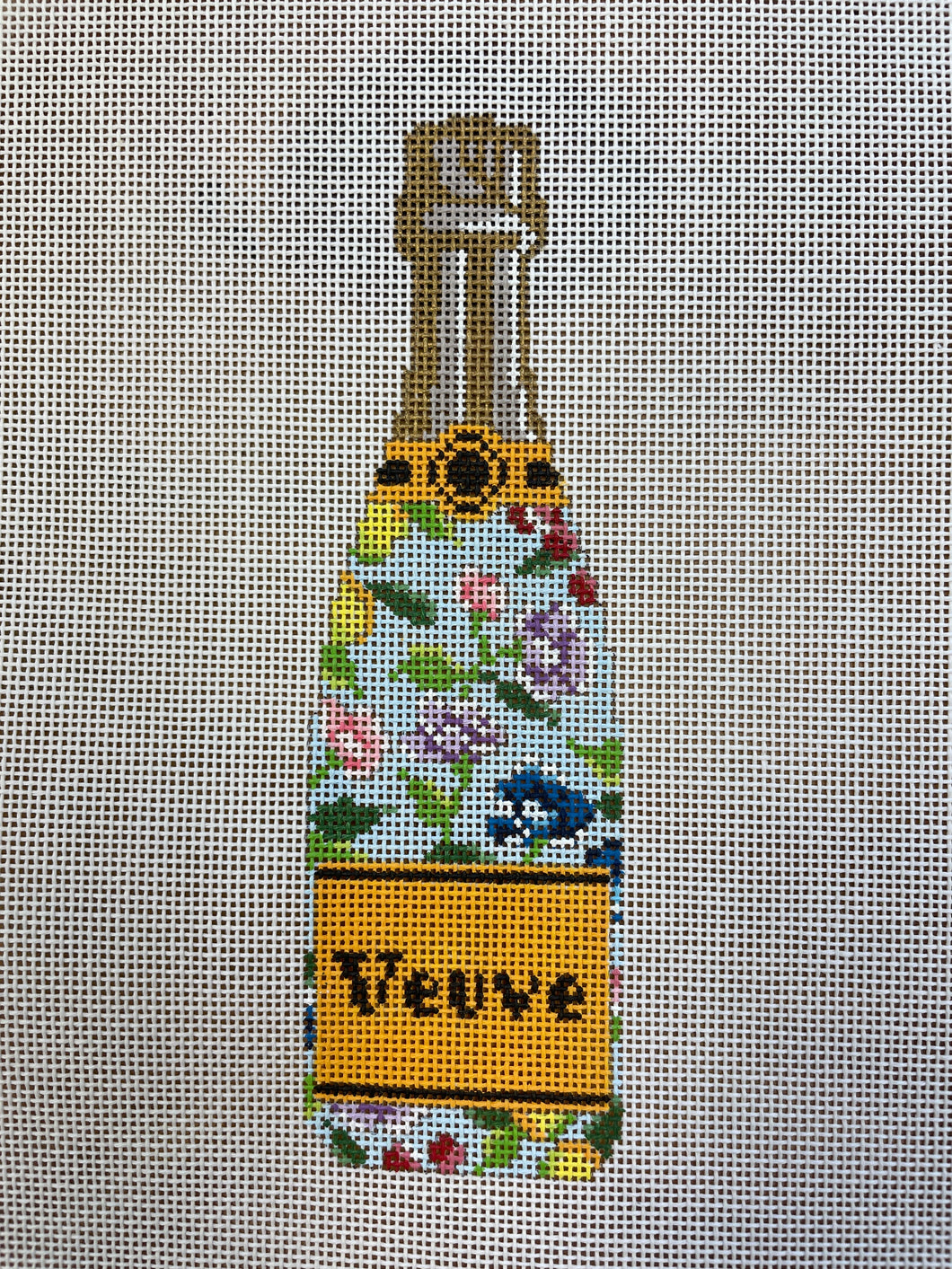 CLV004-BF Veuve Bottle- Blue Floral