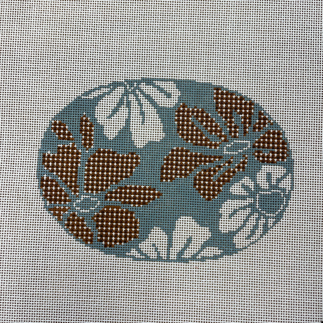 Gingham Blooms Oval Teal