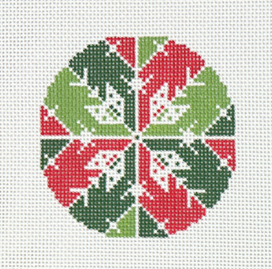 Snowflake Ornament, Red & Green