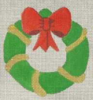 108-E Wreath with Red Bow (Little Bits w/ Stitch Guide)