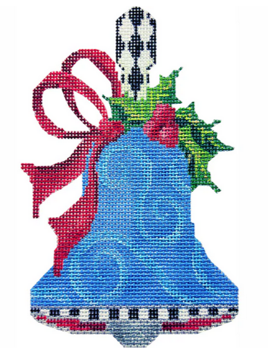 Blue Swirls & Red Bow Handbell KBL13-18