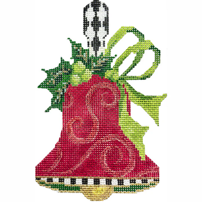 Red Swirls & Lime Bow Handbell KC-KBL14-18
