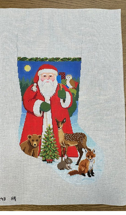 Santa W/ Baby Forest Animals
