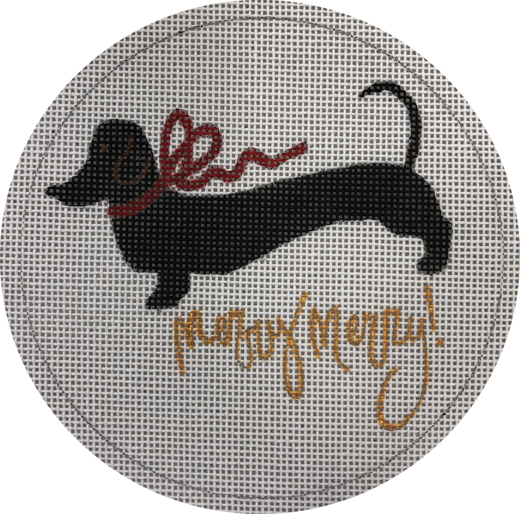 CM30BLW black dachshund merry, white
