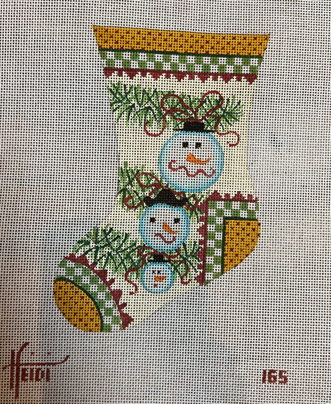 Heidi Stanley #165 Snowman Family Stocking