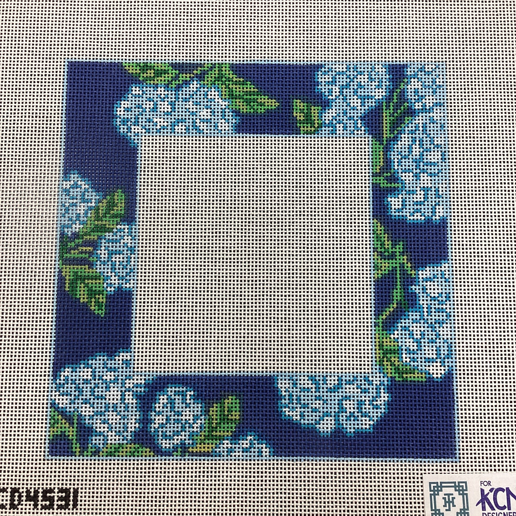 Blue Floral Pillow/Frame Canvas