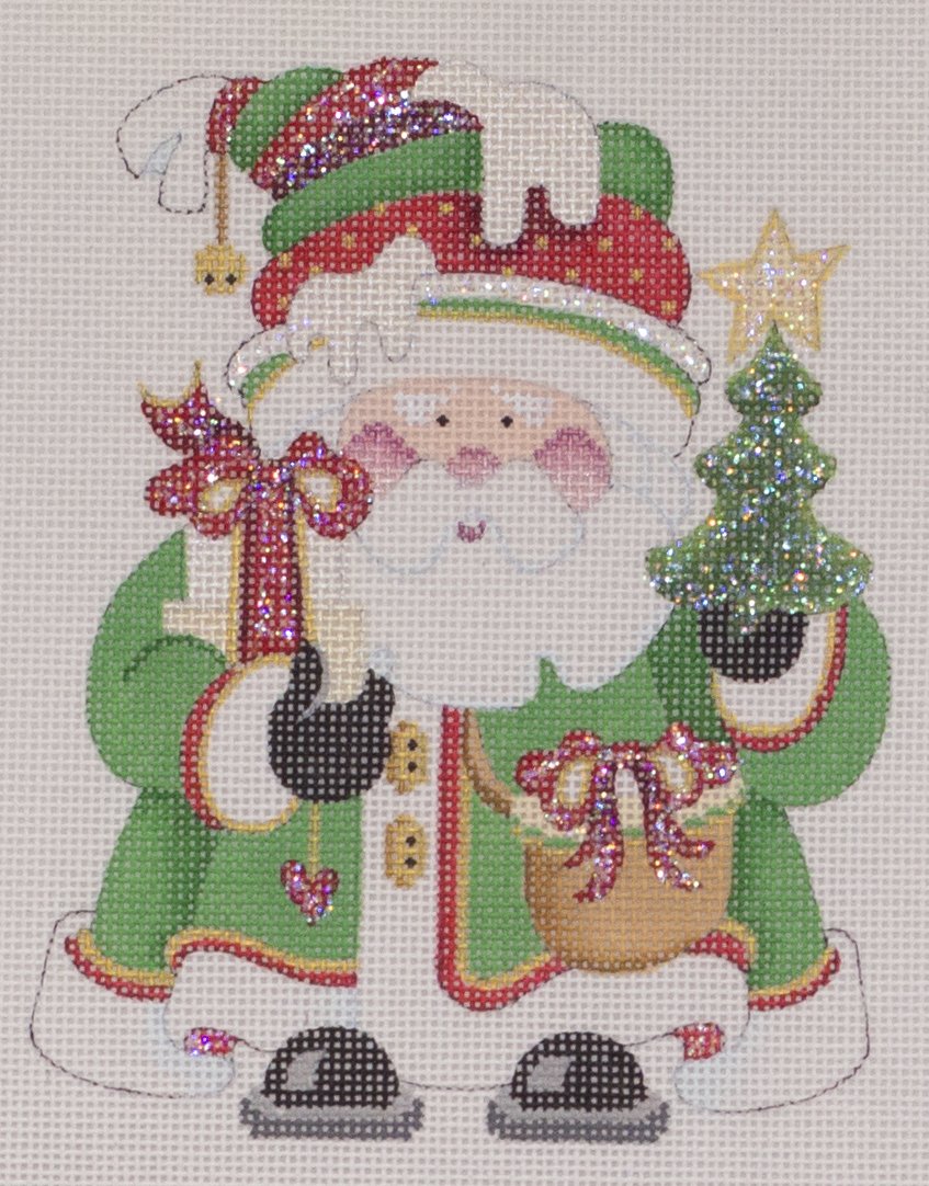 santa ornament with gift