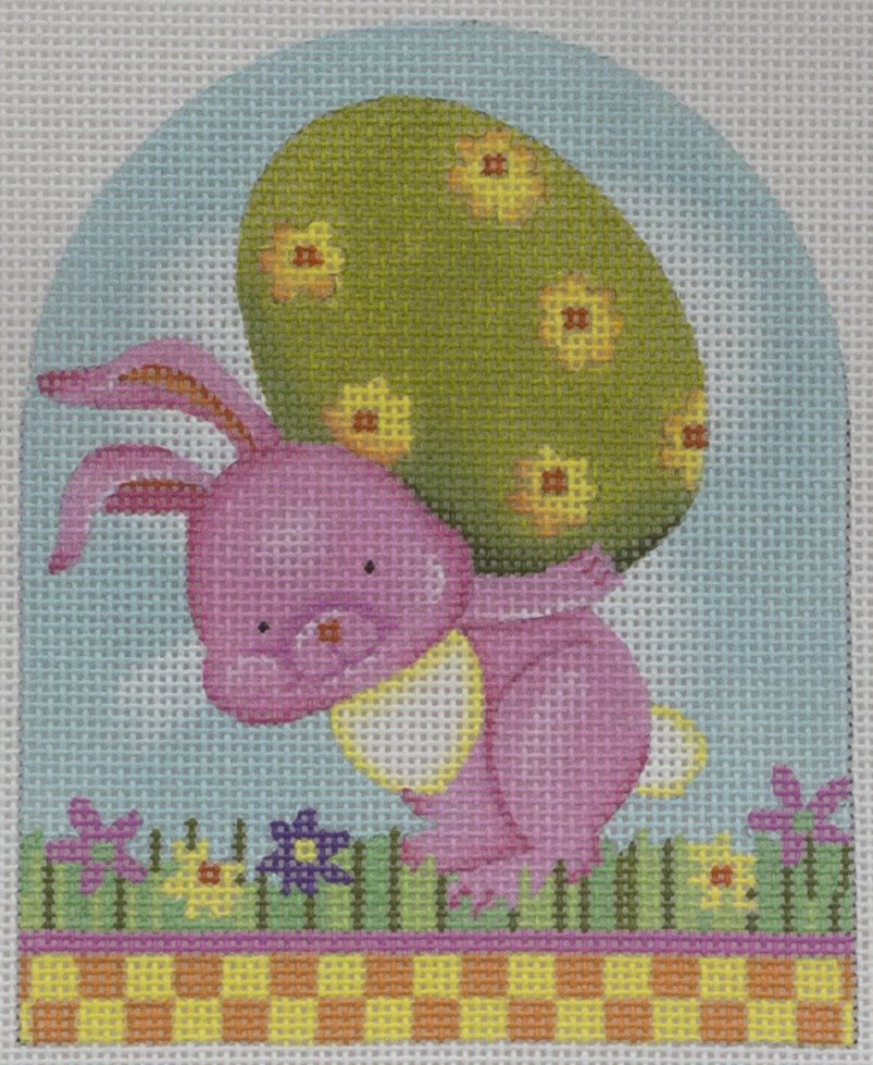 pink bunny with egg