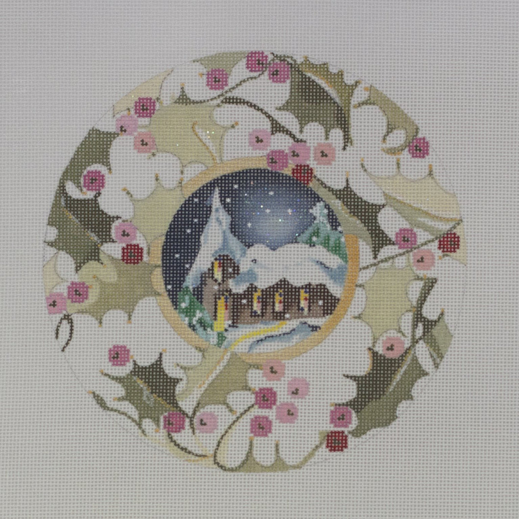 church with holly border