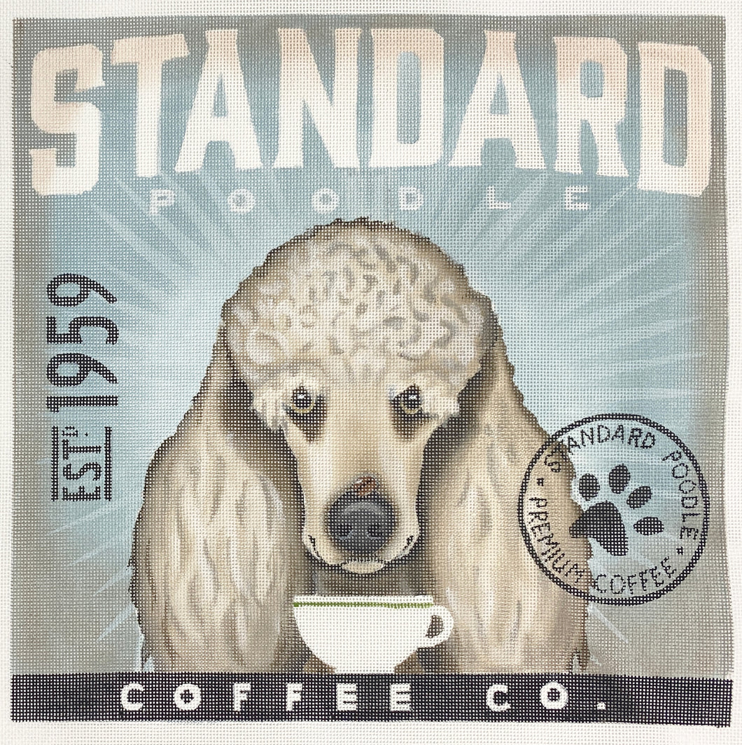 white poodle coffee