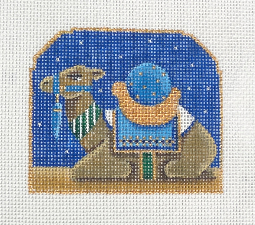 sky nativity set, blue camel