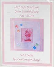 Load image into Gallery viewer, queen elizabeth stamp with stitch guide, pink
