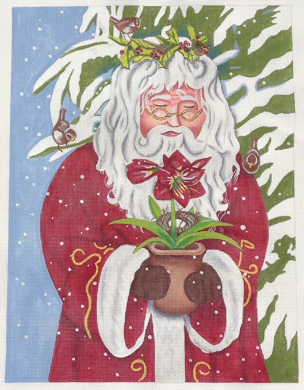 father christmas with flower