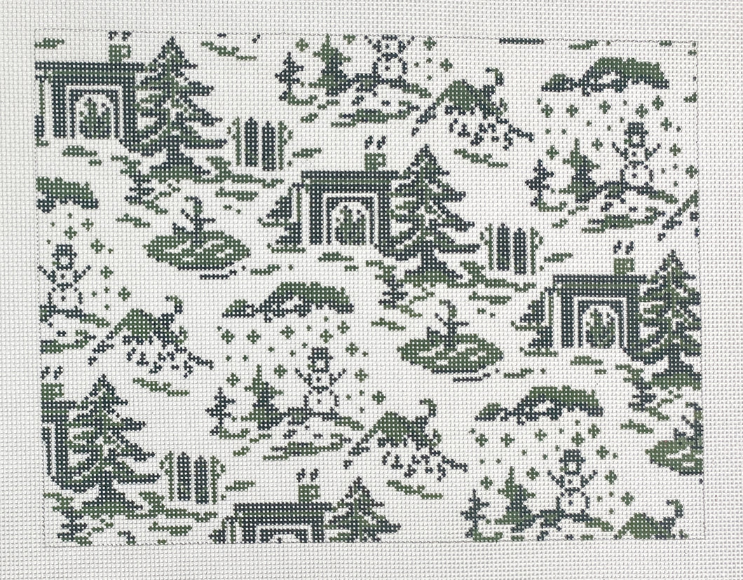 winter toile green