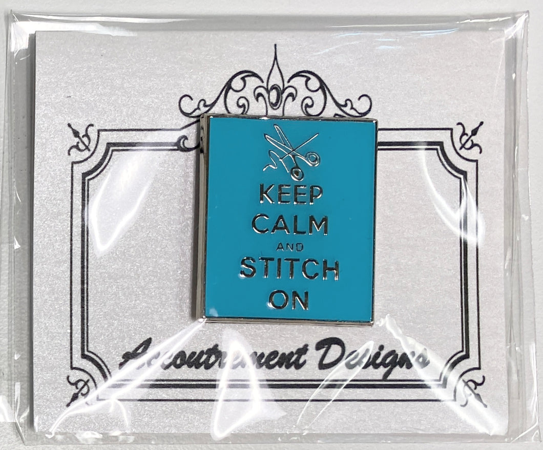keep calm stitch on magnet, aqua