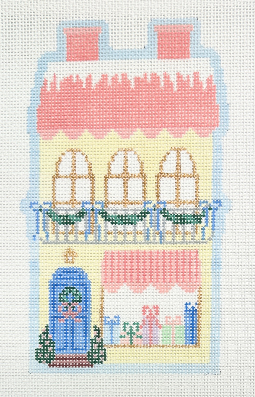 christmas village, yellow shop