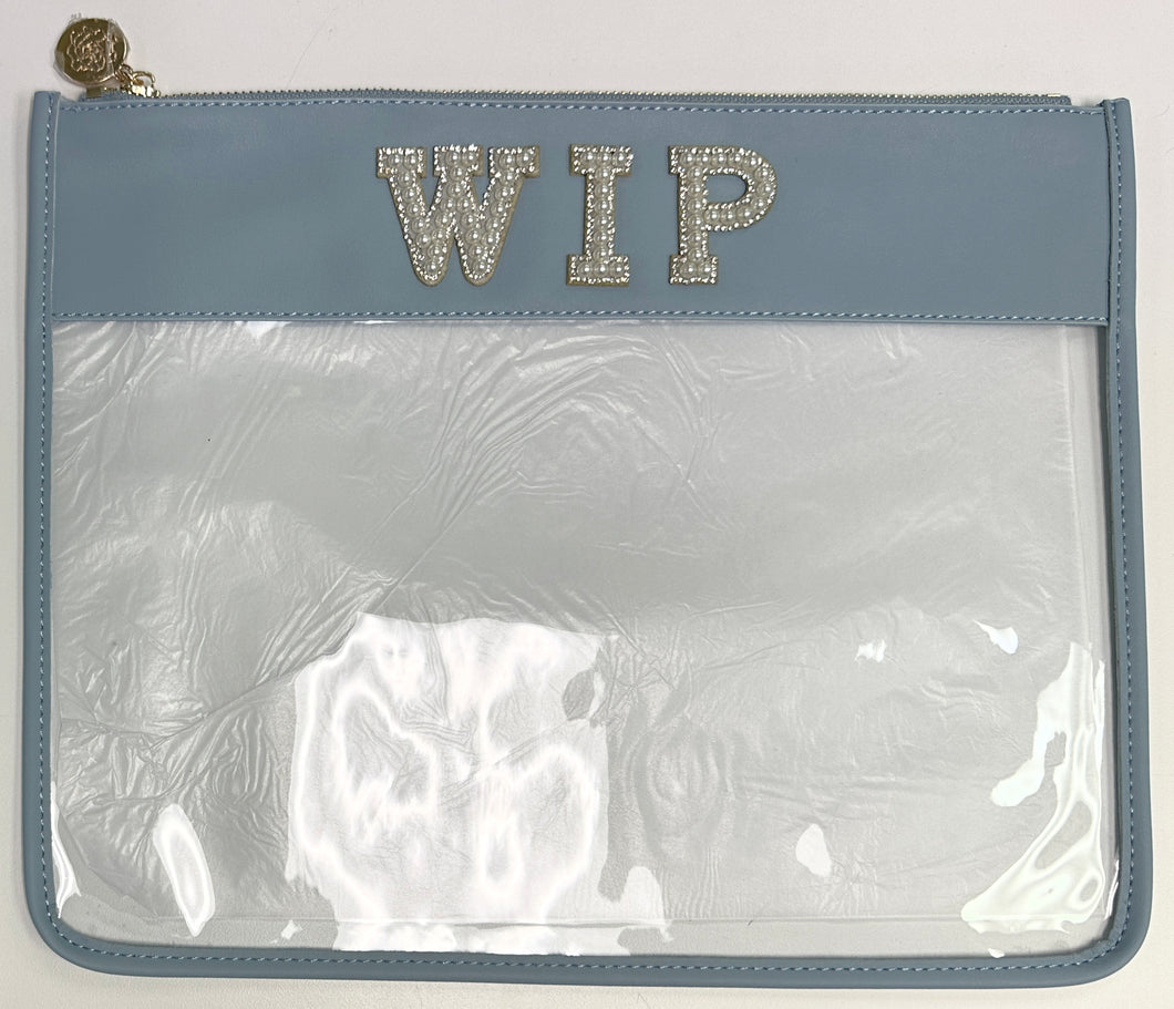 large pearl WIP pouch, blue
