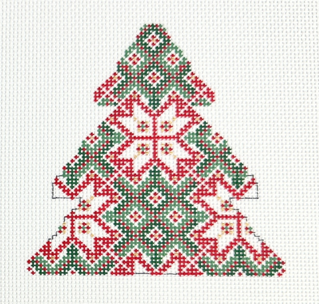 snowflake tree with stitch guide