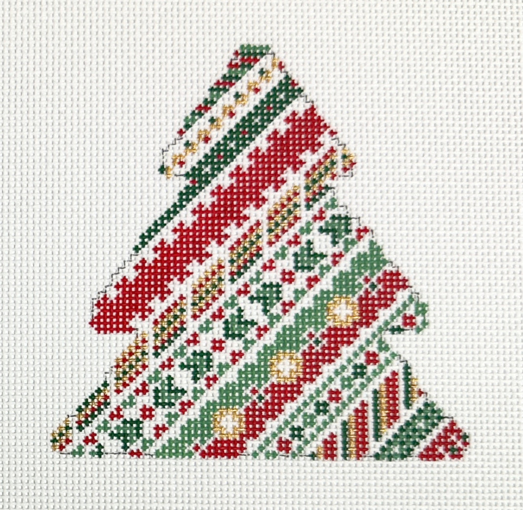 striped tree with stitch guide