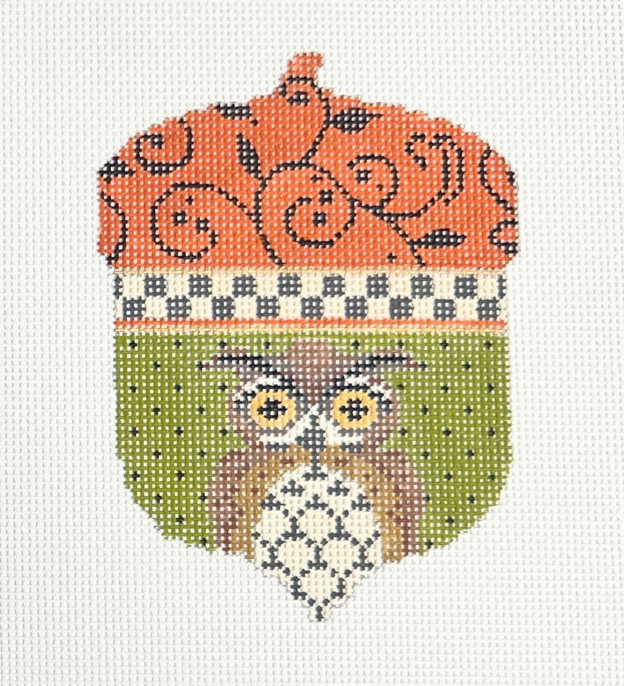 great horned owl acorn with stitch guide