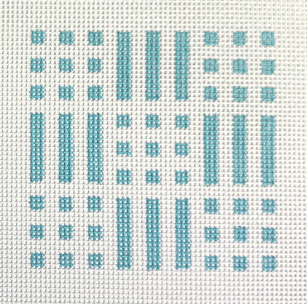 geometric square/stripe, turquoise