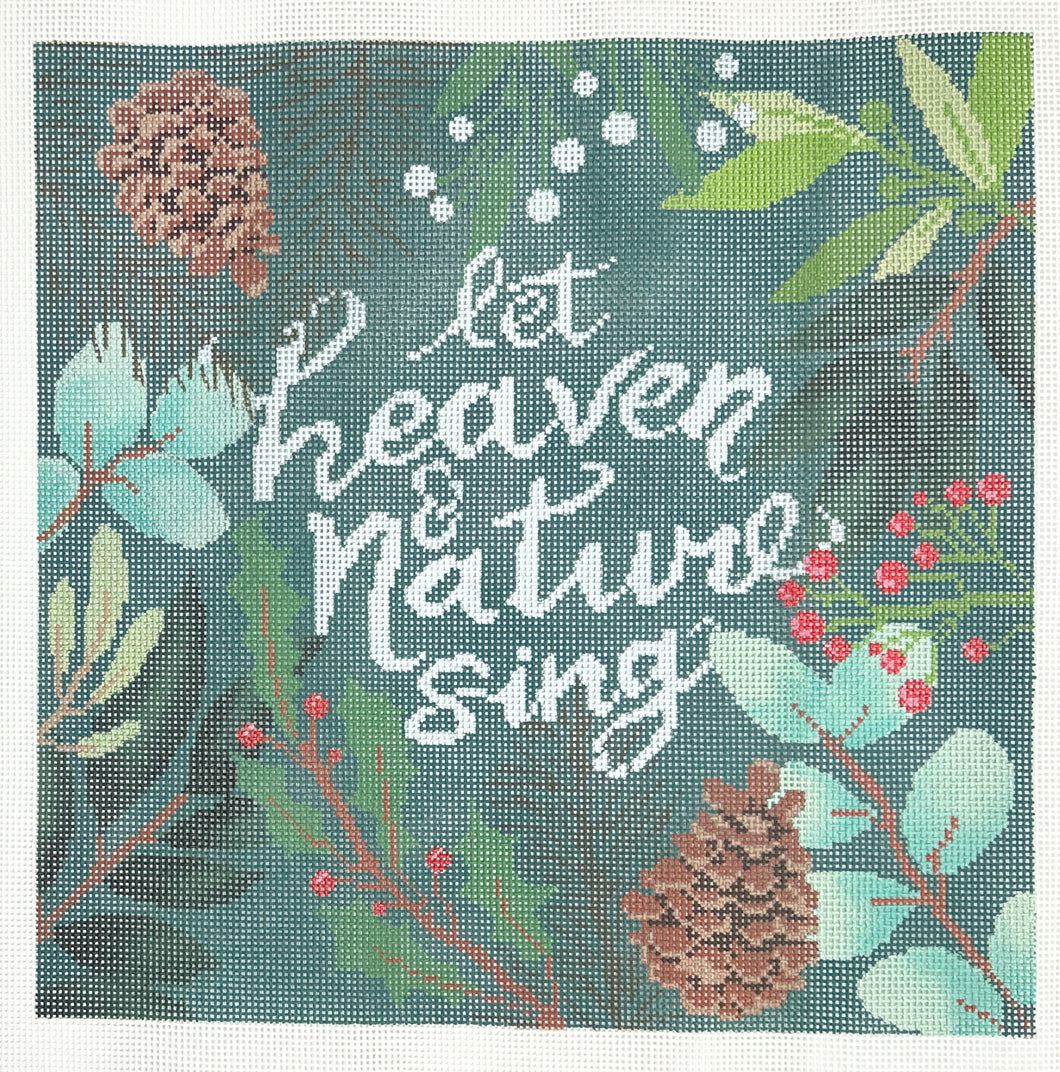 botanical pillow, green heaven & nature sing