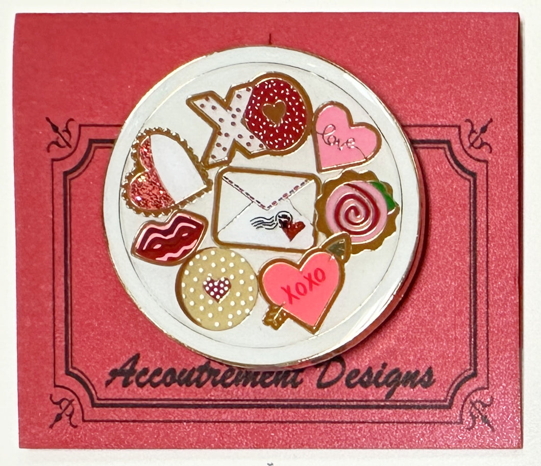 valentine cookie plate magnet