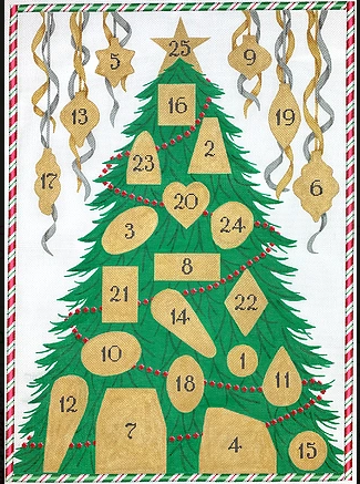 advent calendar with 25 ornaments & stitch guide
