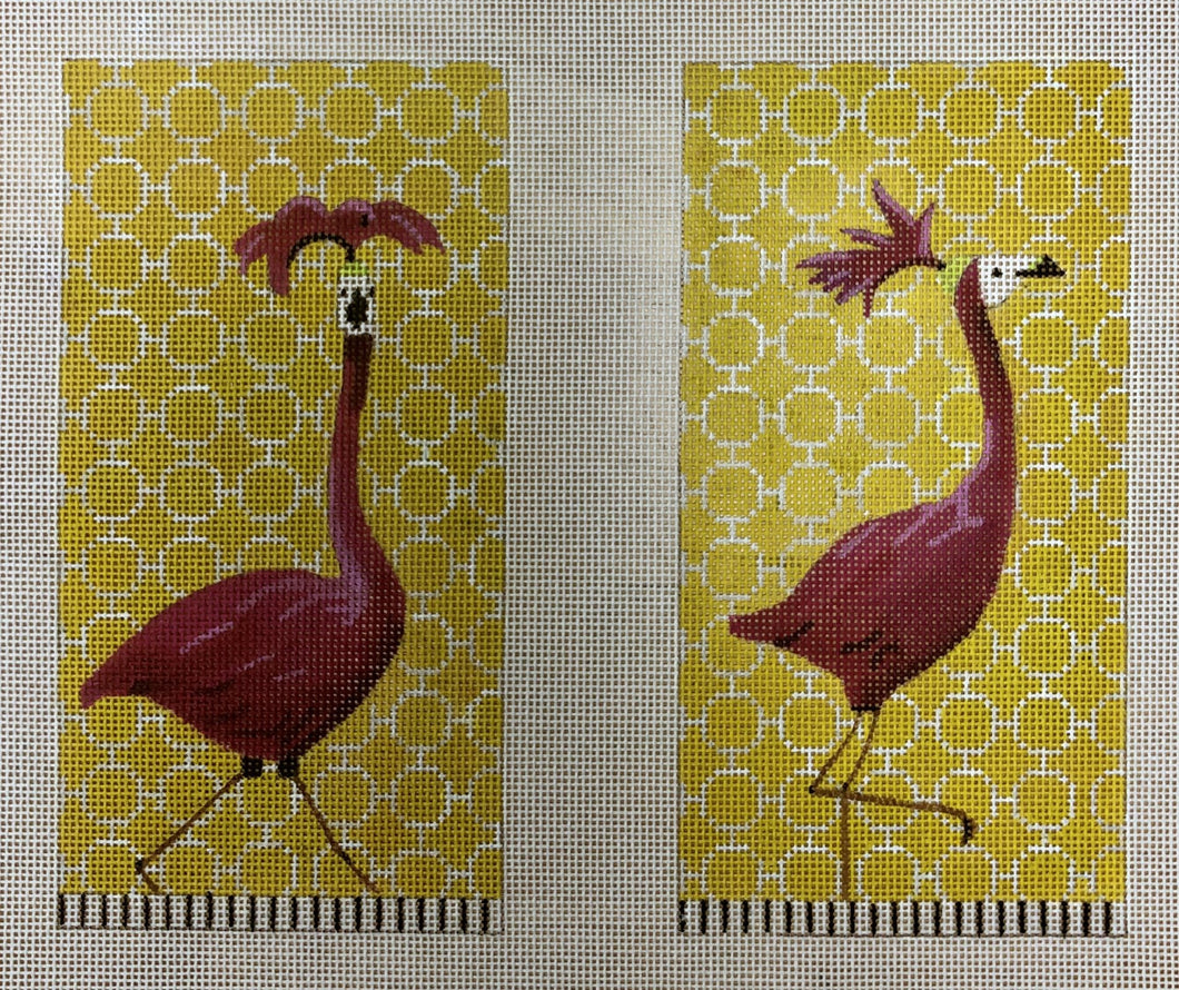 flamingo with hat front/back eyeglass case