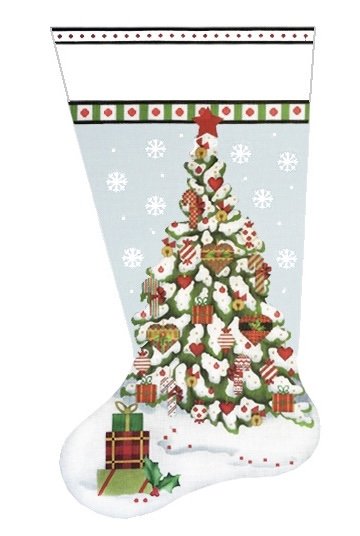 christmas heart tree sock