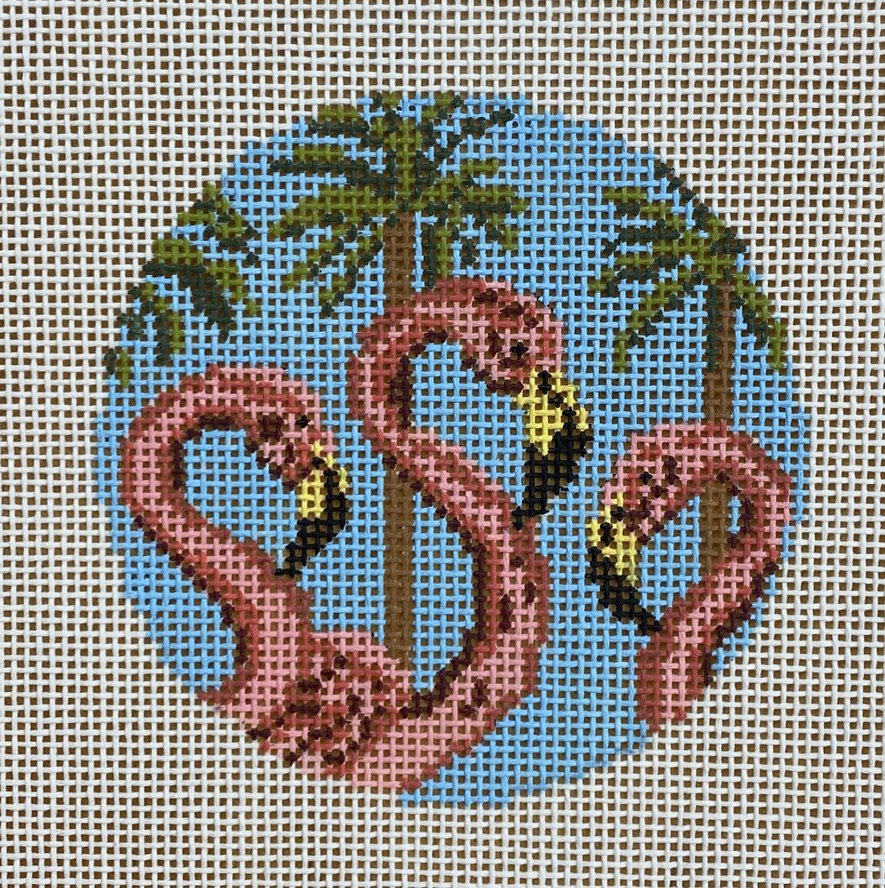 flamingo trio, round