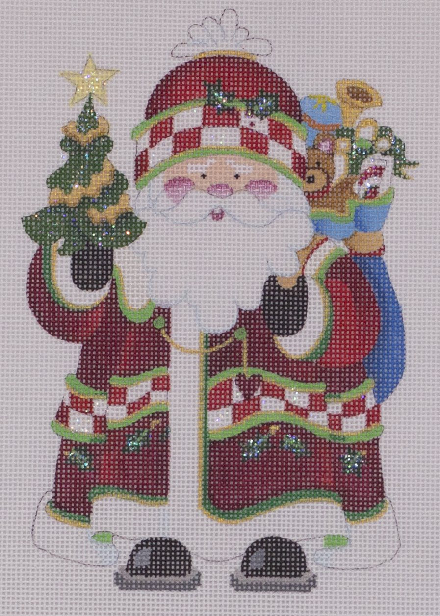 santa ornament with bag of toys