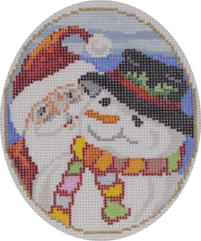 santa & snowman ornament