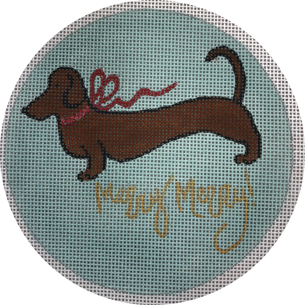 CM30BRB brown dachshund merry, blue