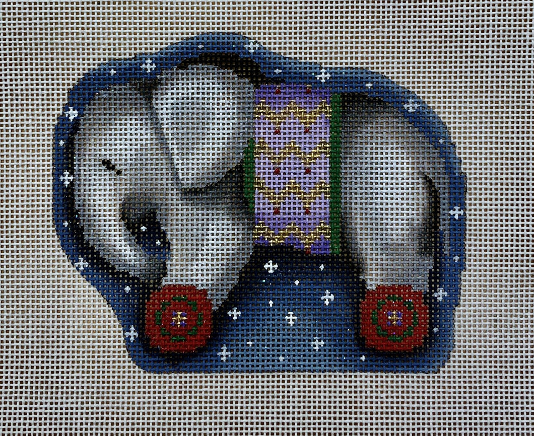 gray elephant wheels ornament